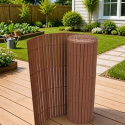 Durable Double-Sided PVC Garden Fence Panel 90x500cm