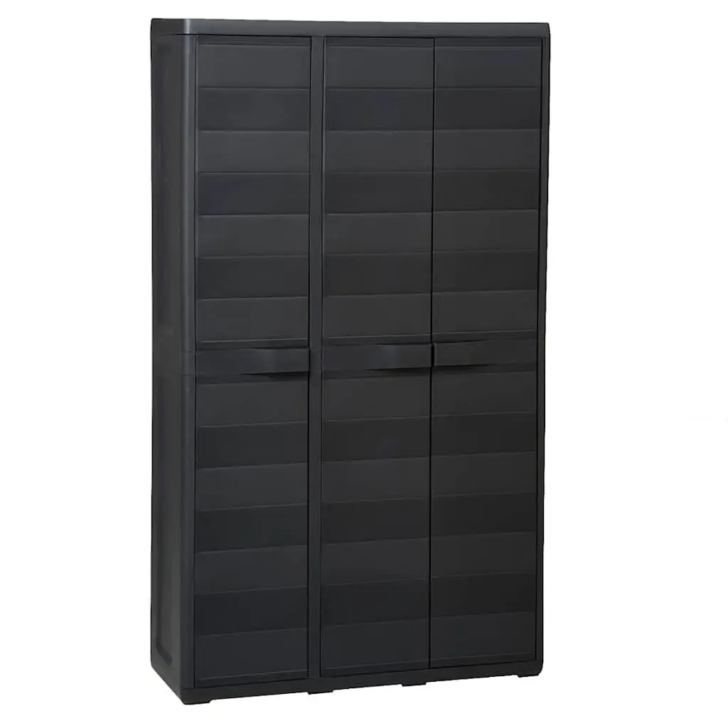 Black Garden Storage Cabinet with 4 Shelves