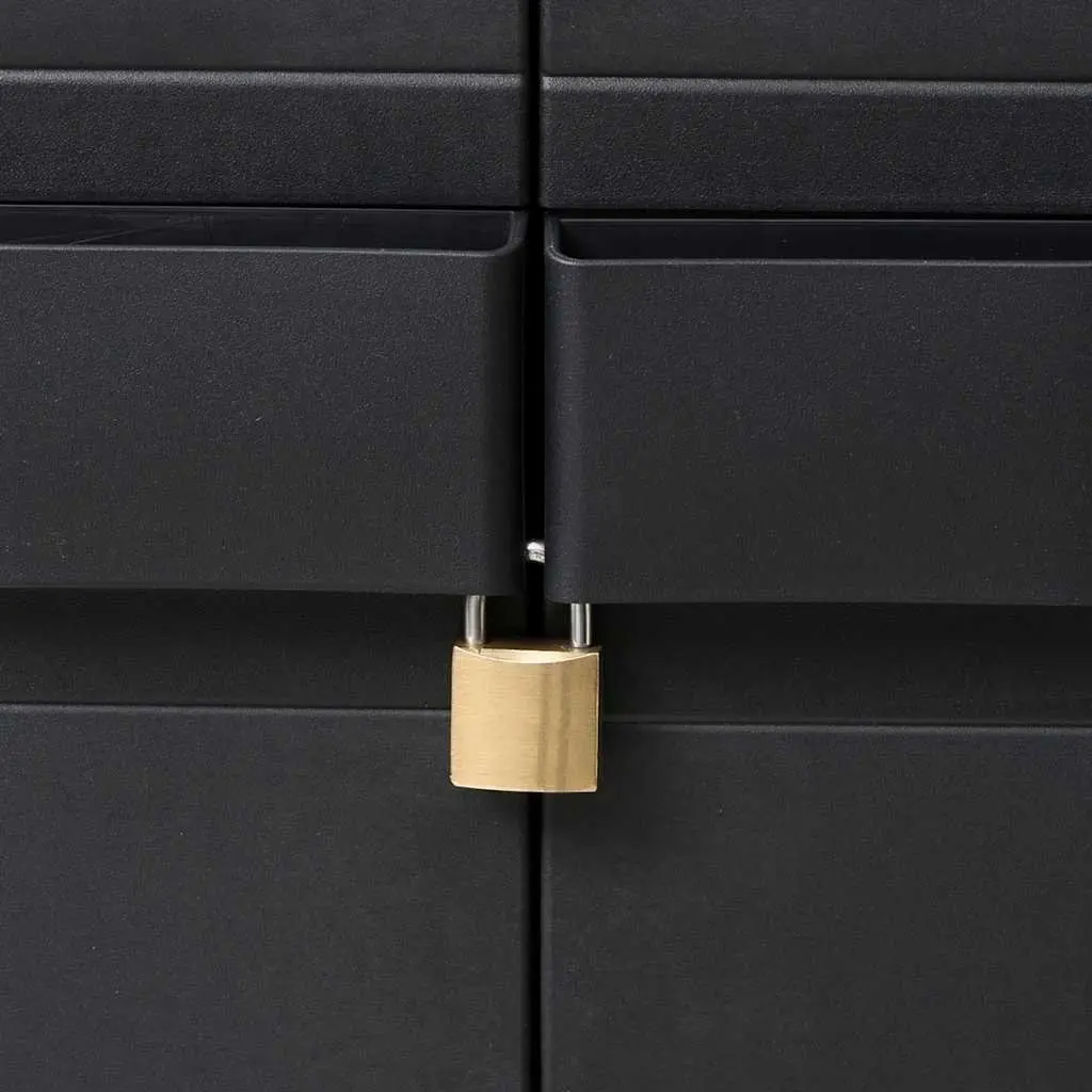 Black Garden Storage Cabinet with 4 Shelves