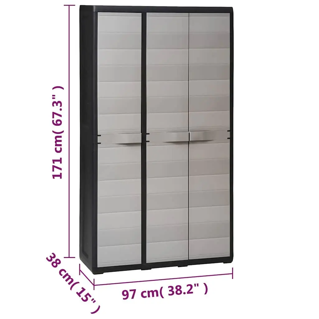 4-Shelf Garden Storage Cabinet in Grey