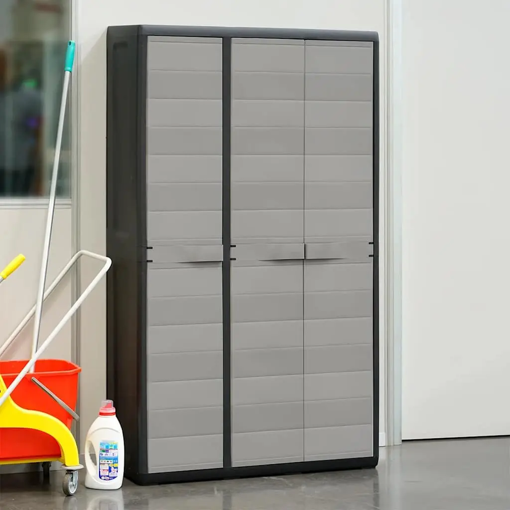 4-Shelf Garden Storage Cabinet in Grey
