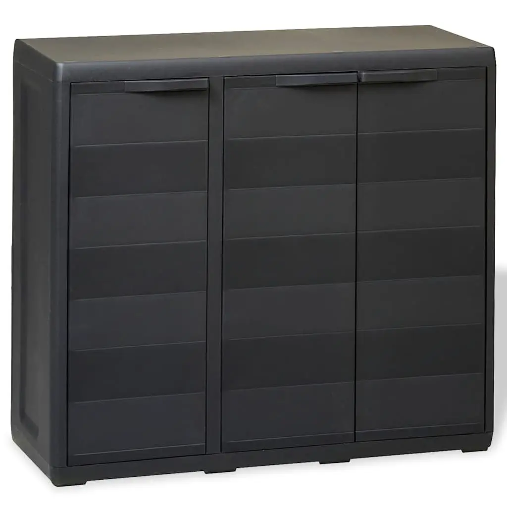 Black Garden Storage Cabinet with Adjustable Shelves