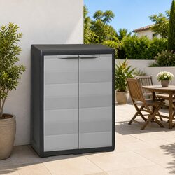 Durable Outdoor Storage Cabinet with Adjustable Shelf