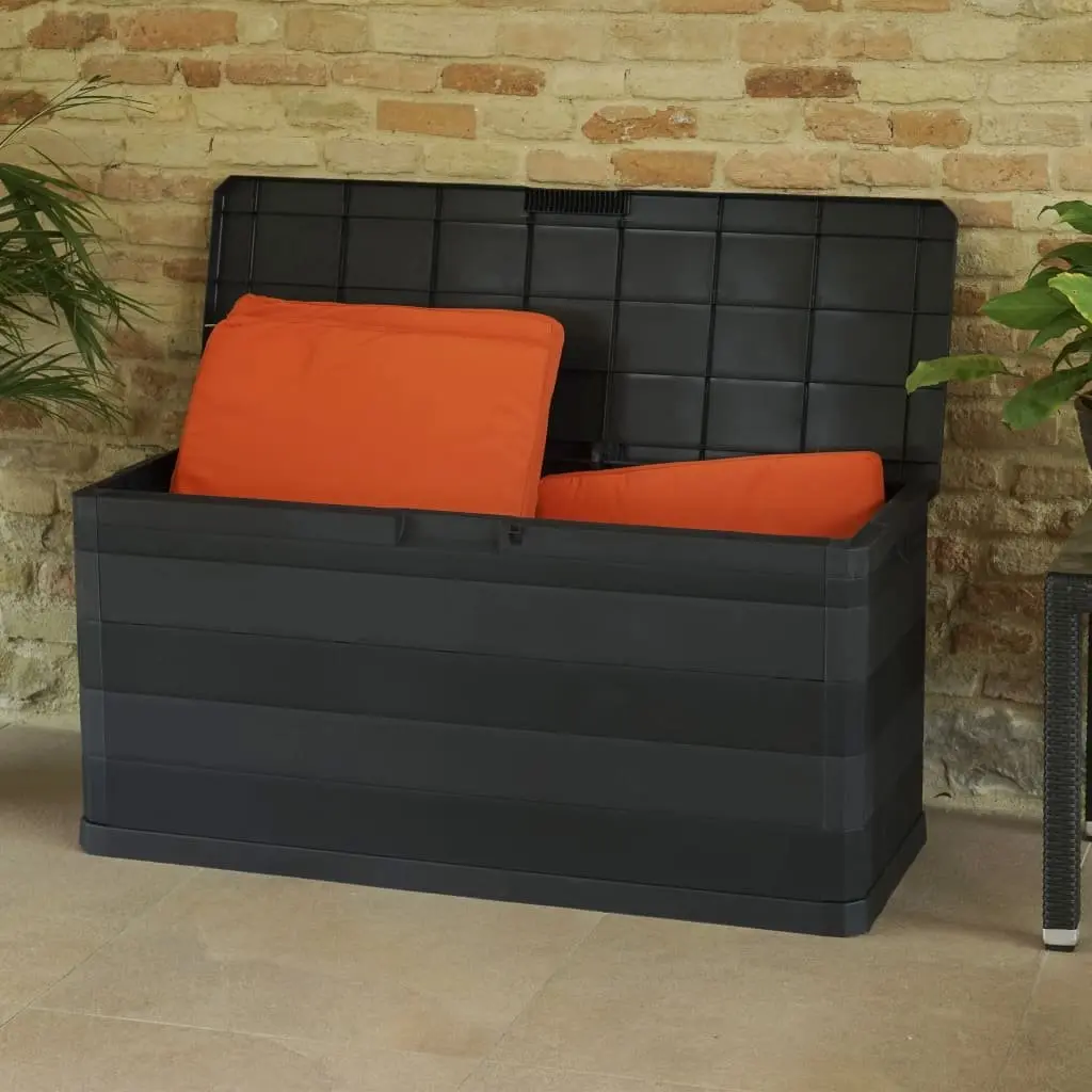 Black Garden Storage Box for Outdoor Spaces 117x45x56cm