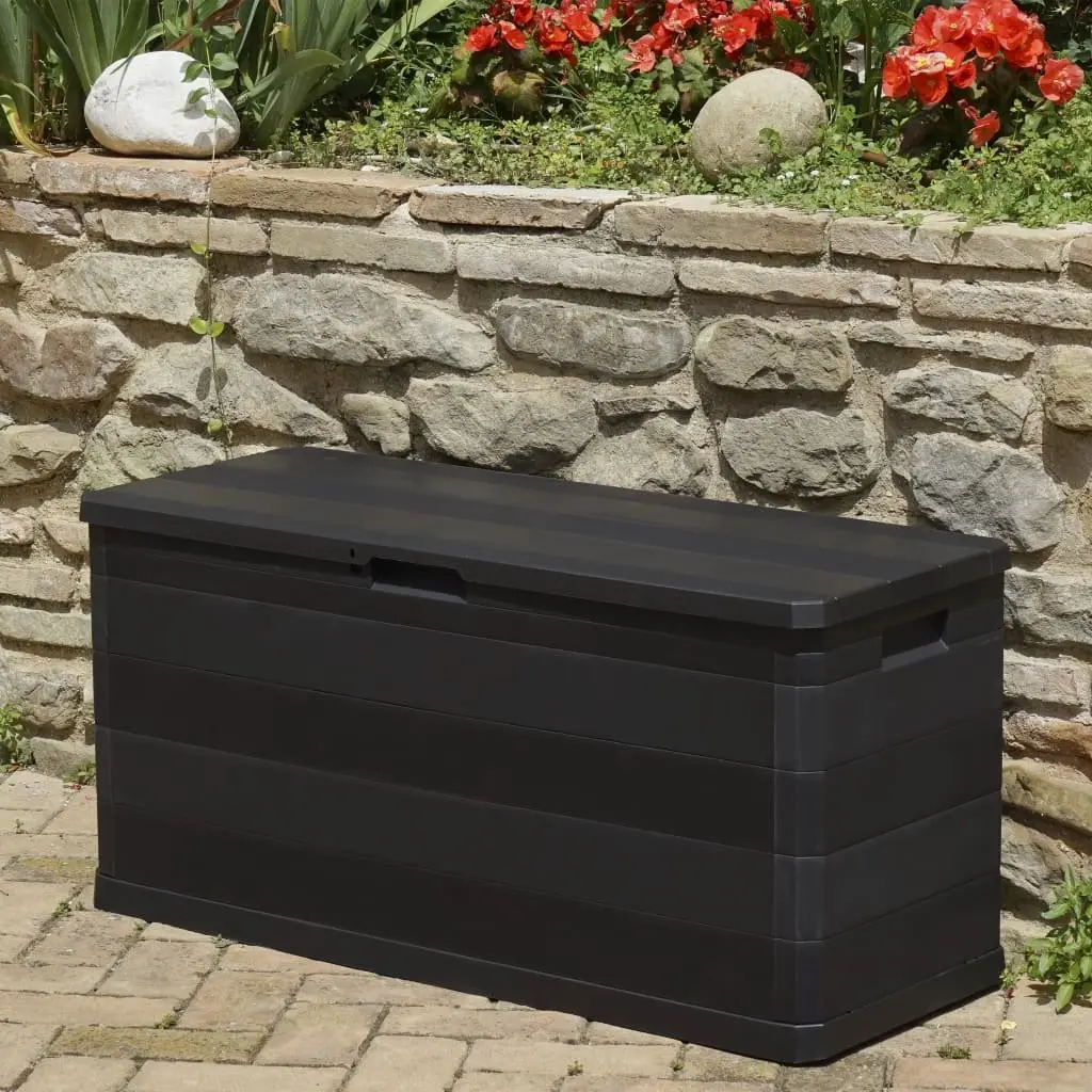 Black Garden Storage Box for Outdoor Spaces 117x45x56cm