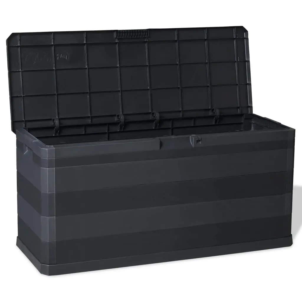 Black Garden Storage Box for Outdoor Spaces 117x45x56cm