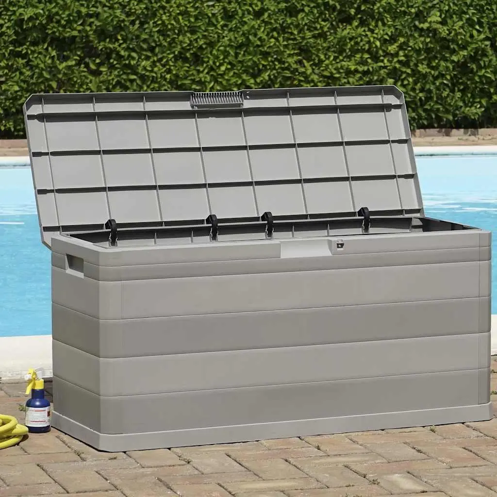 Grey Garden Storage Box for Outdoor Spaces
