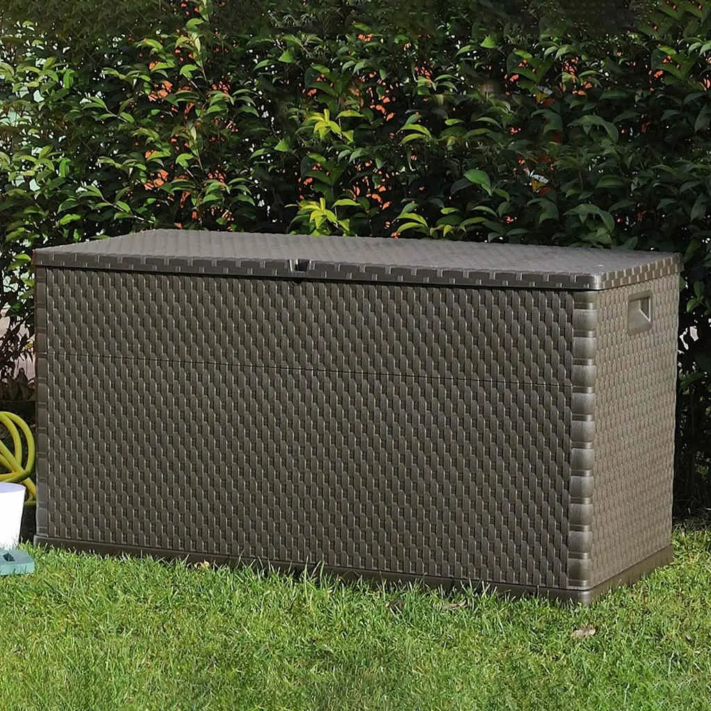 Brown Garden Storage Box for Outdoor Use