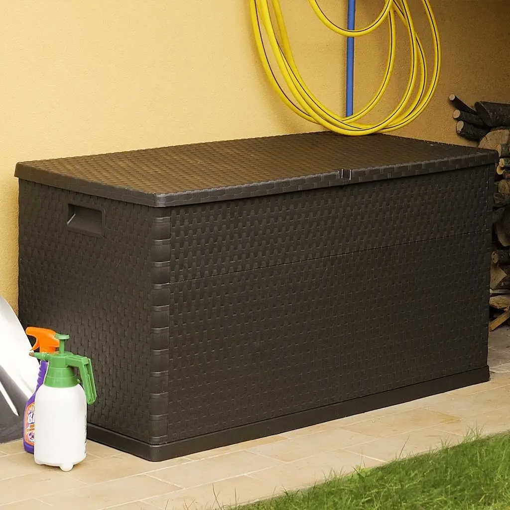 Brown Garden Storage Box for Outdoor Use