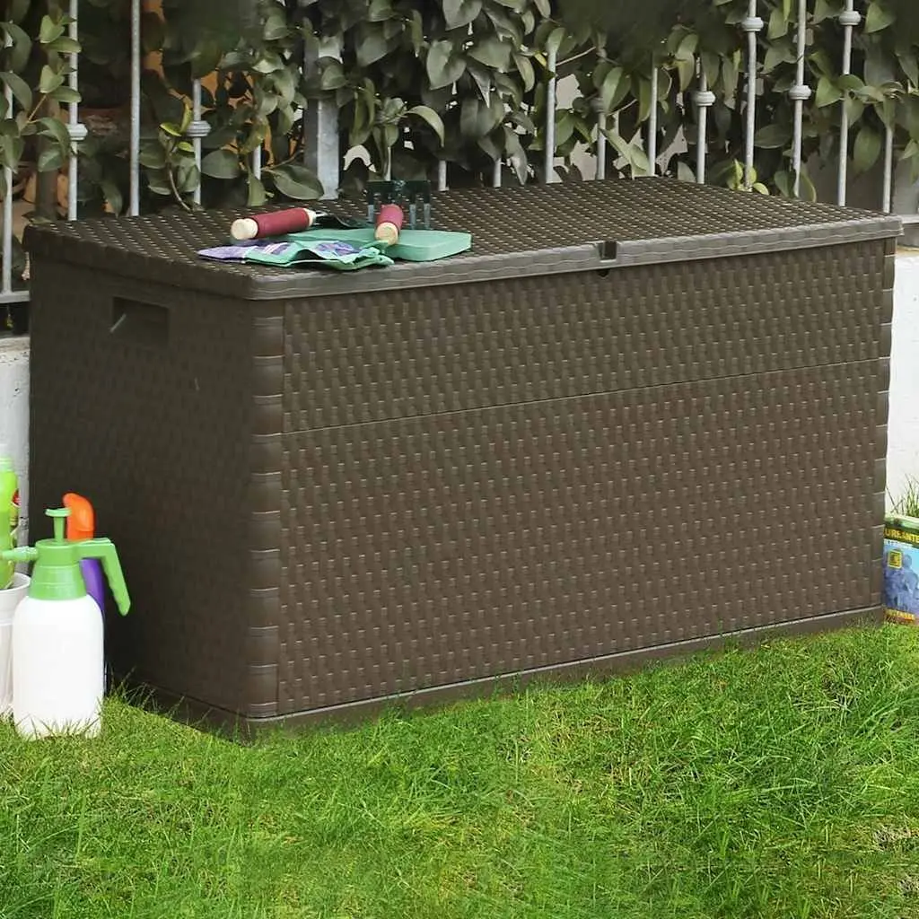 Brown Garden Storage Box for Outdoor Use