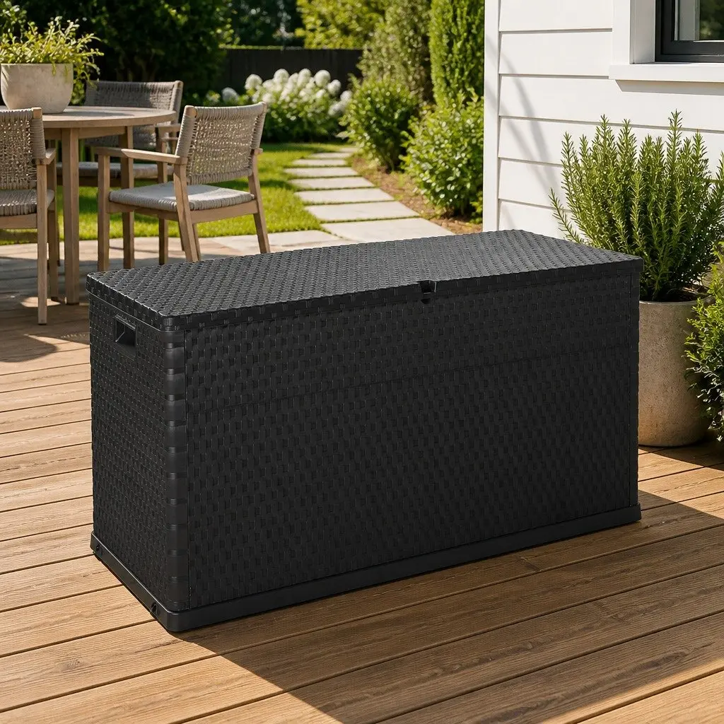 Outdoor Storage Box Polypropylene Rattan 120x56x63cm Anthracite