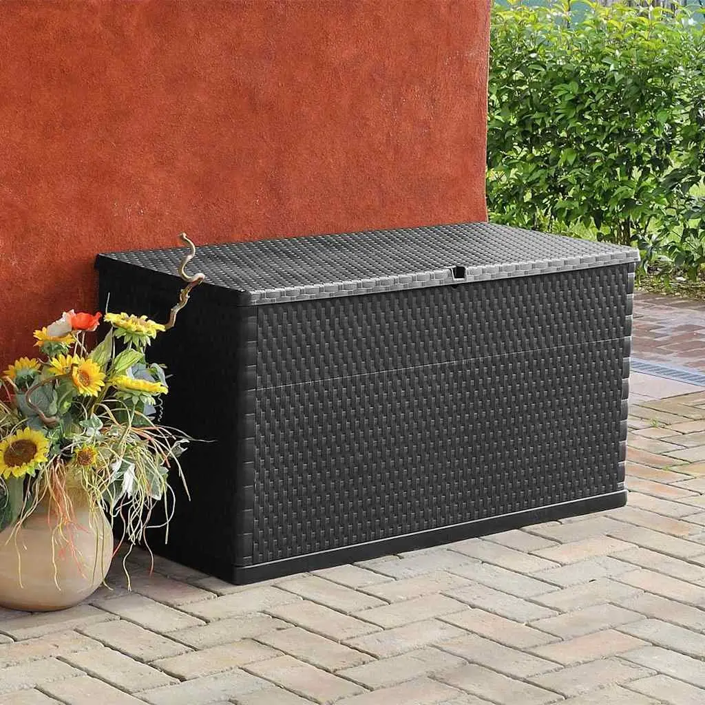 Outdoor Storage Box Polypropylene Rattan 120x56x63cm Anthracite