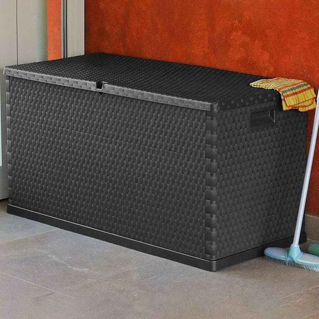Outdoor Storage Box Polypropylene Rattan 120x56x63cm Anthracite