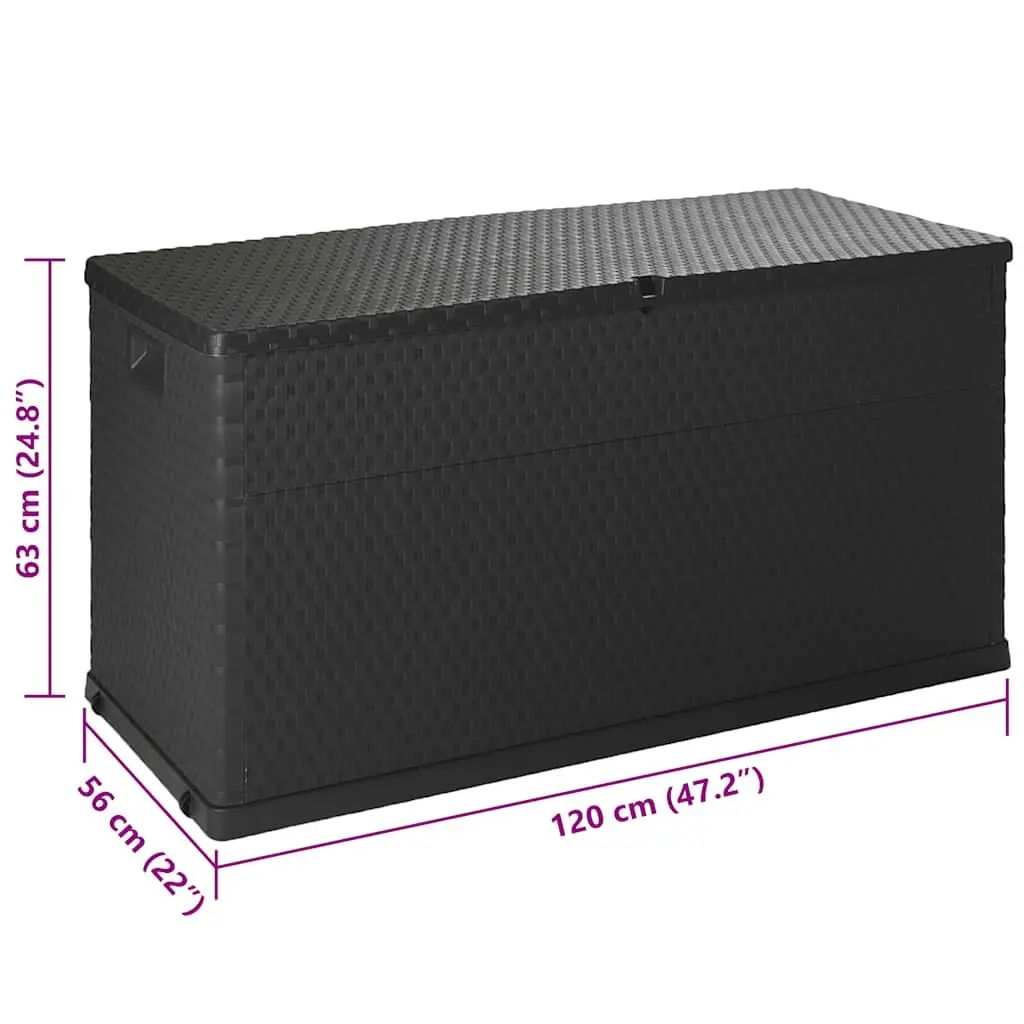 Outdoor Storage Box Polypropylene Rattan 120x56x63cm Anthracite