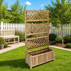 Sturdy Garden Raised Bed with Trellis for Climbing Plants