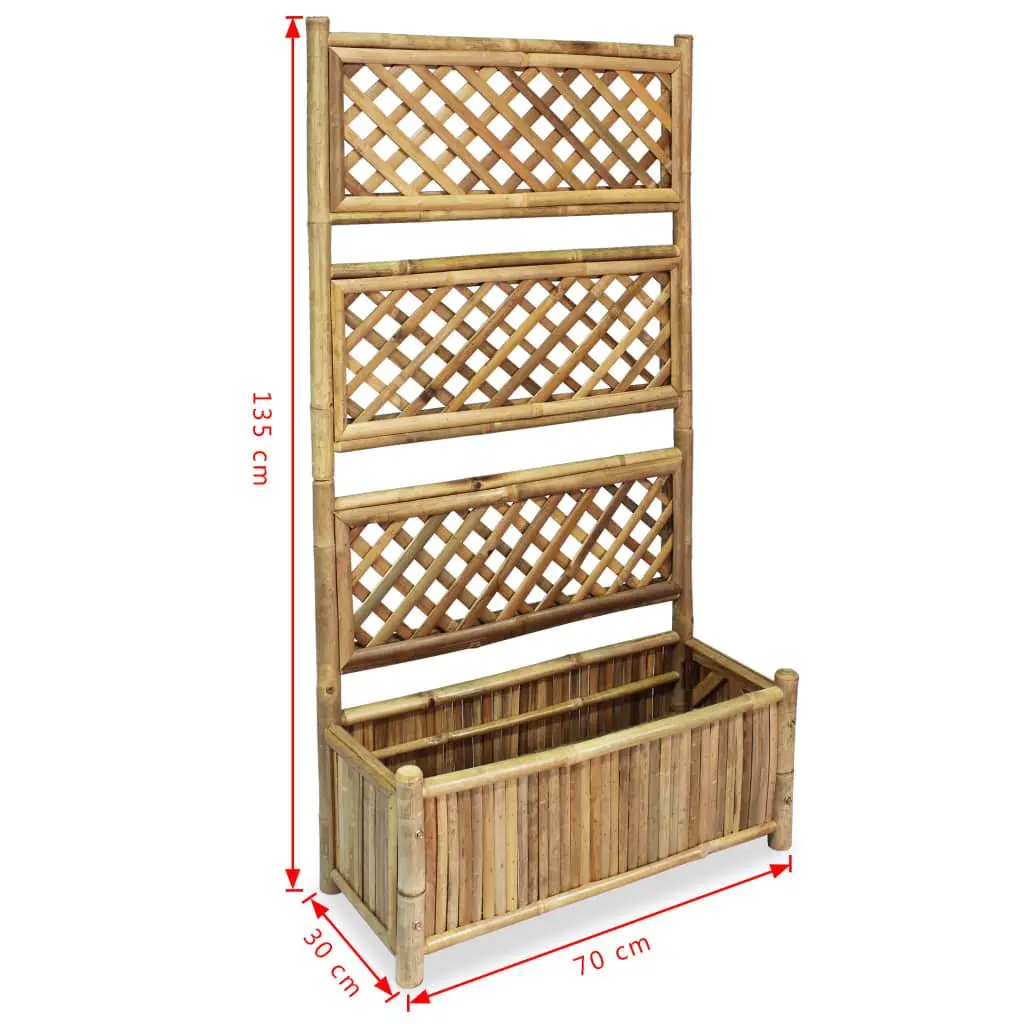 Garden Raised Bed Bamboo 70cm Brown