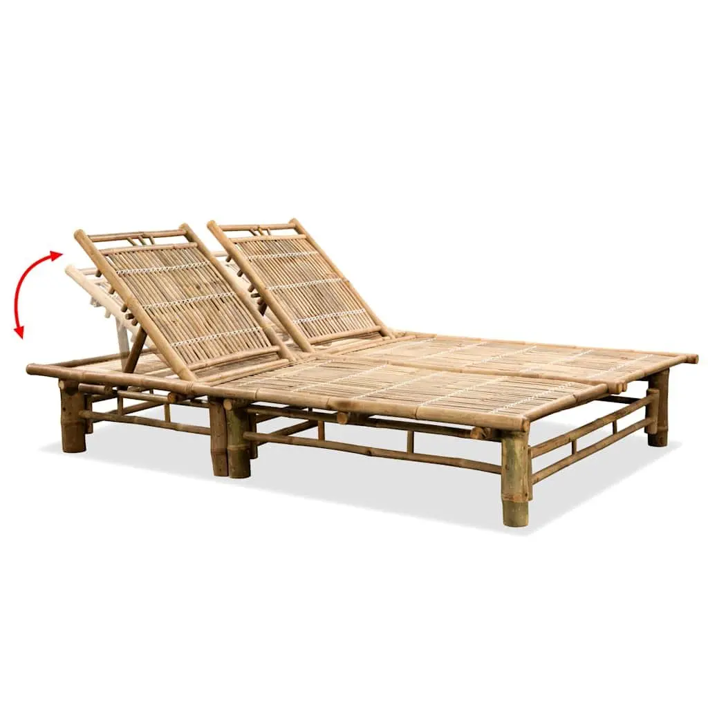 2-Person Sun Lounger with Adjustable Backrests