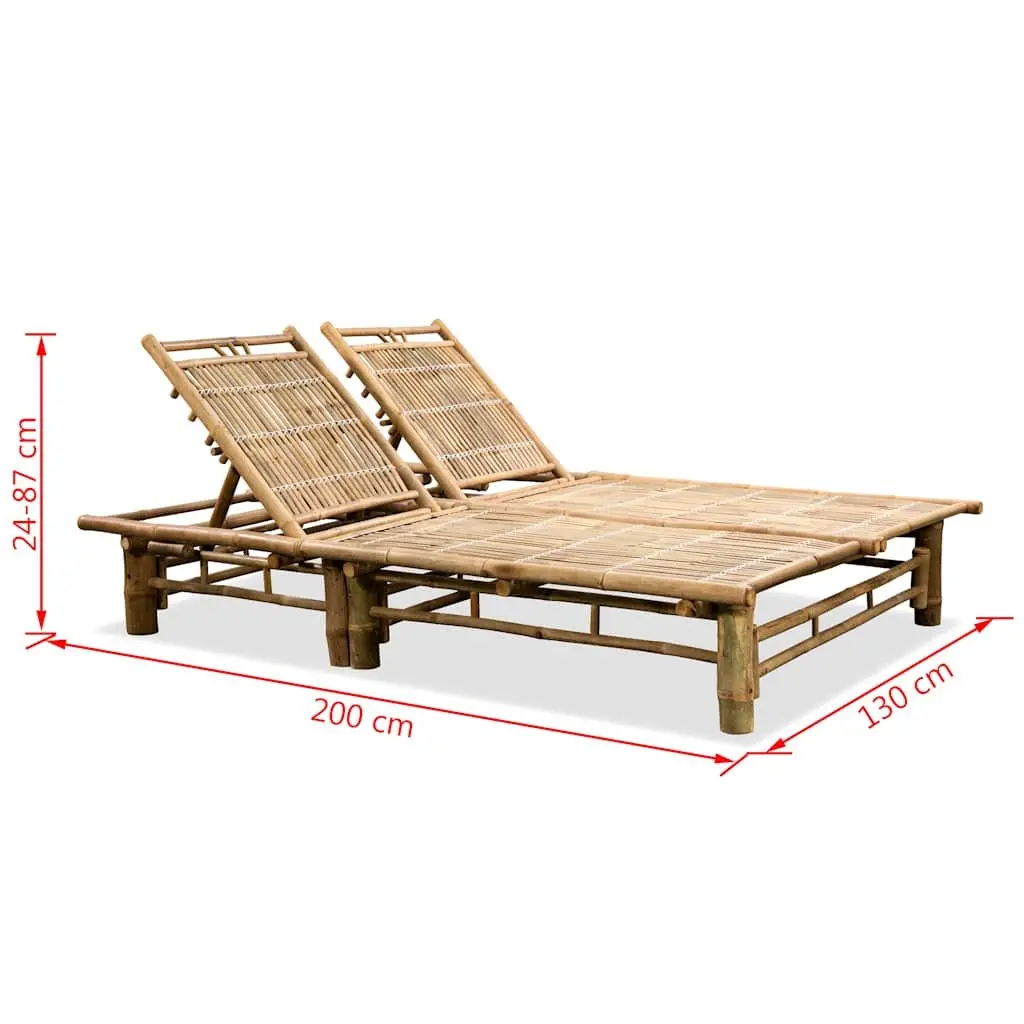 2-Person Sun Lounger with Adjustable Backrests