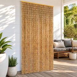 Brown Bamboo Insect Door Curtain 90x220 cm for Privacy