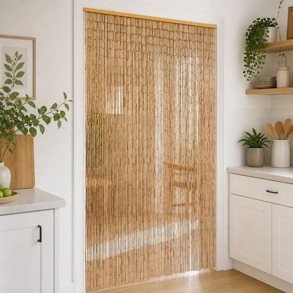 Bamboo Door Curtain 100x200 cm Brown