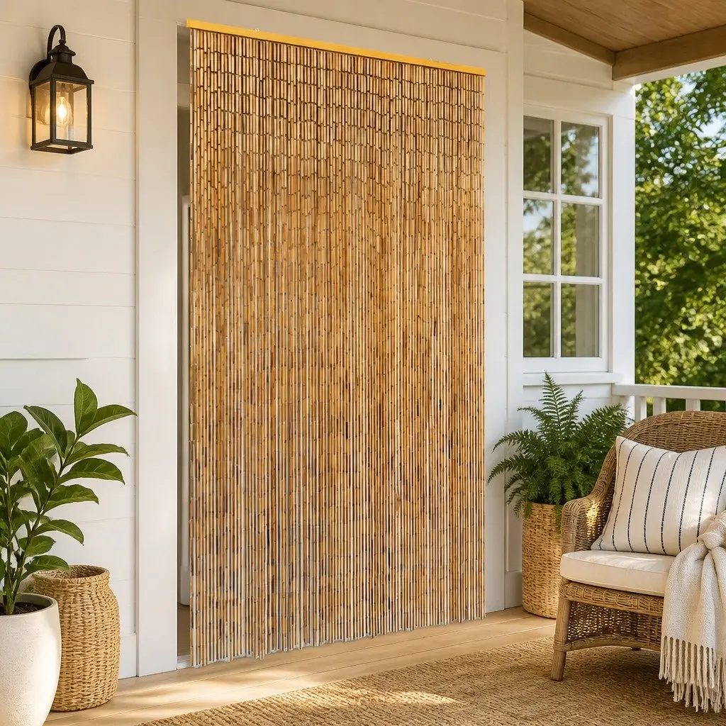 Bamboo Door Curtain Brown 100x220 cm