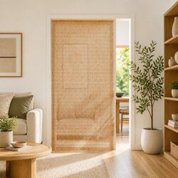 Premium Brown Bamboo Door Curtain 120x220 cm for Insect Protection