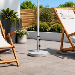 Sturdy Granite Parasol Base Round 20 kg for Outdoor Umbrellas