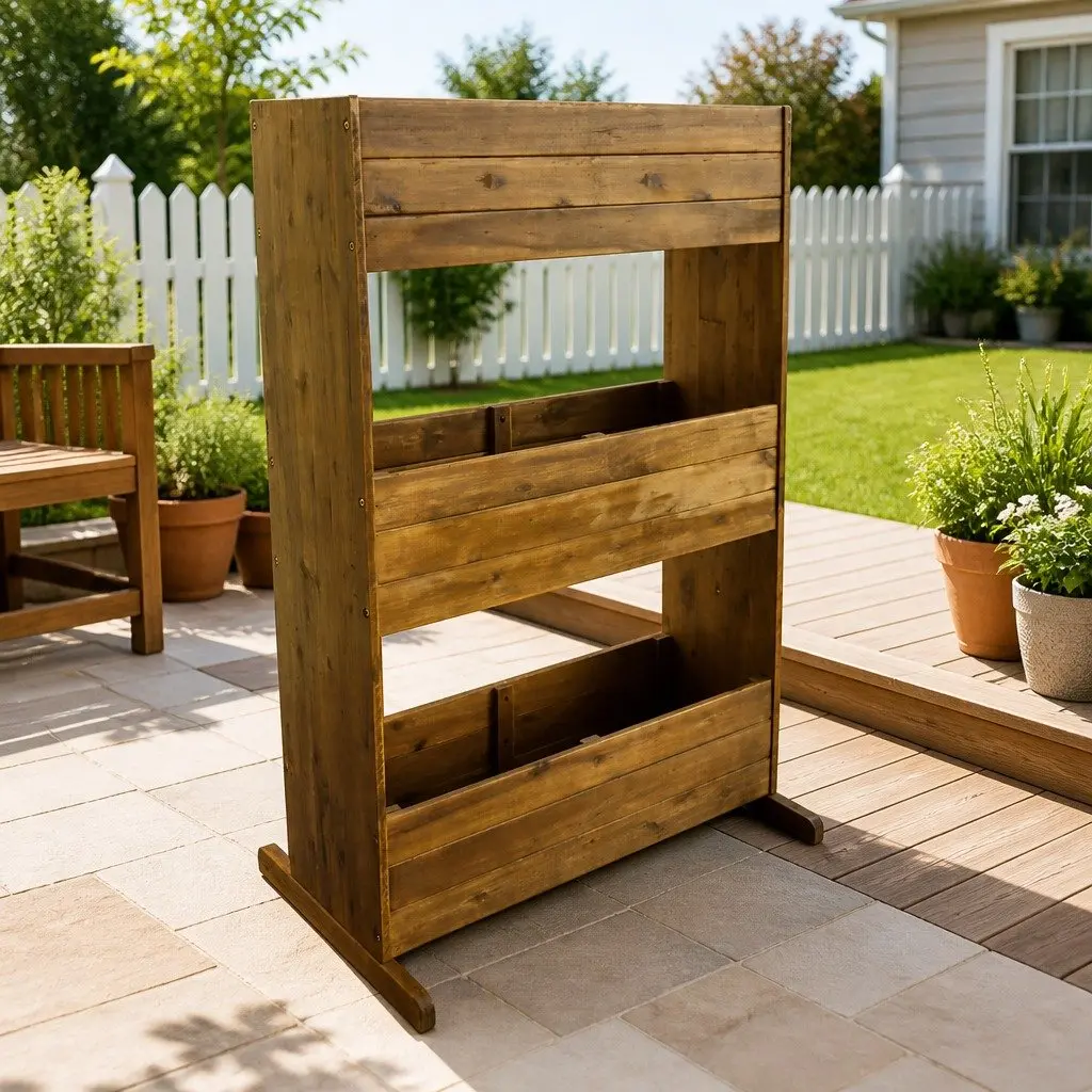 3-Tier Planter Box Solid Acacia Wood Brown Outdoor Garden
