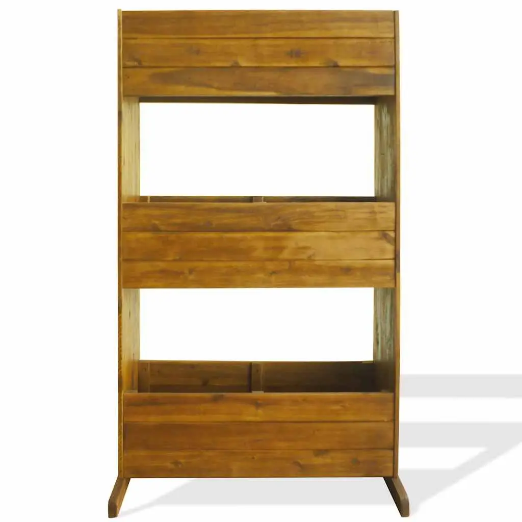 3-Tier Planter Box Solid Acacia Wood Brown Outdoor Garden