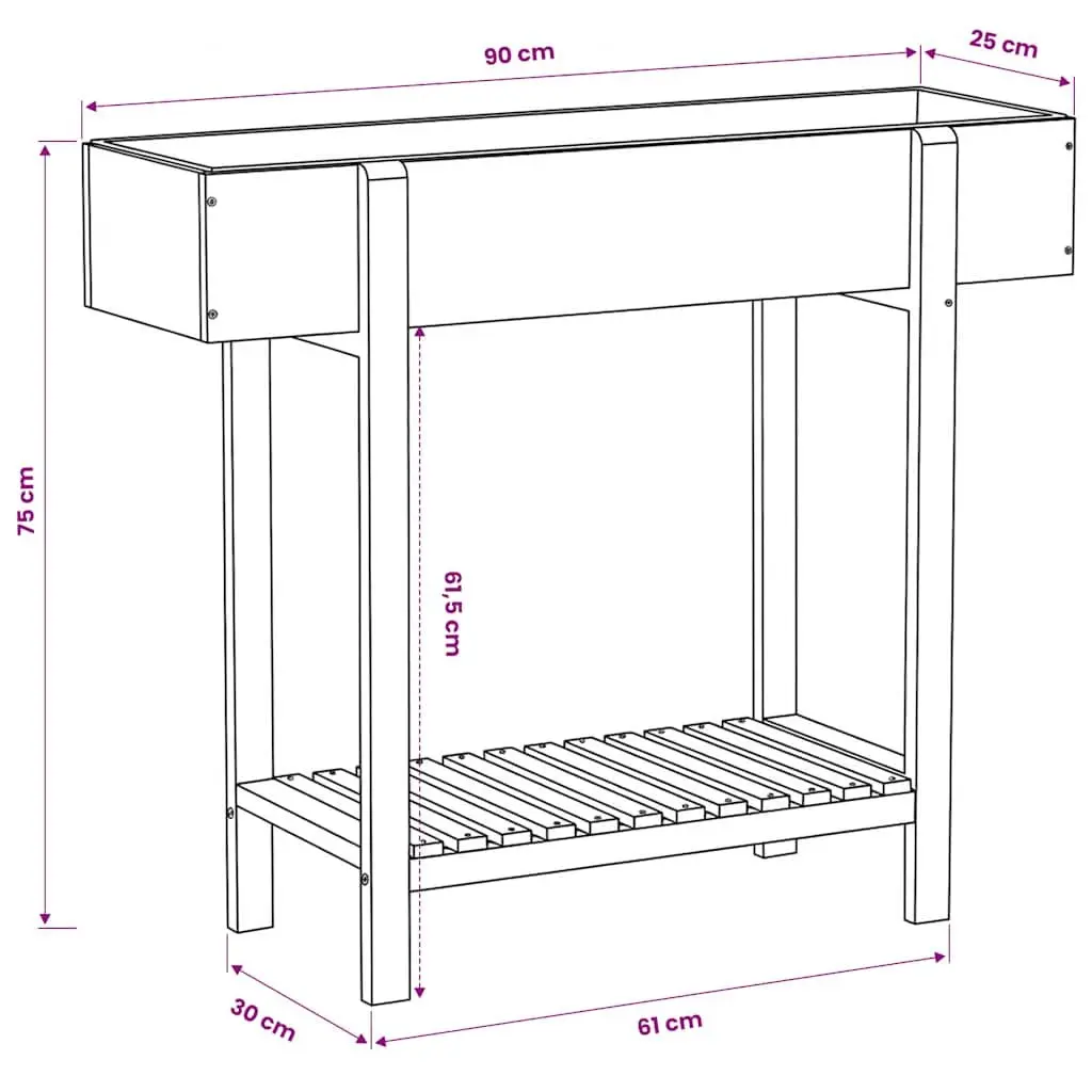 Solid Wood Raised Garden Bed for Outdoor Planting