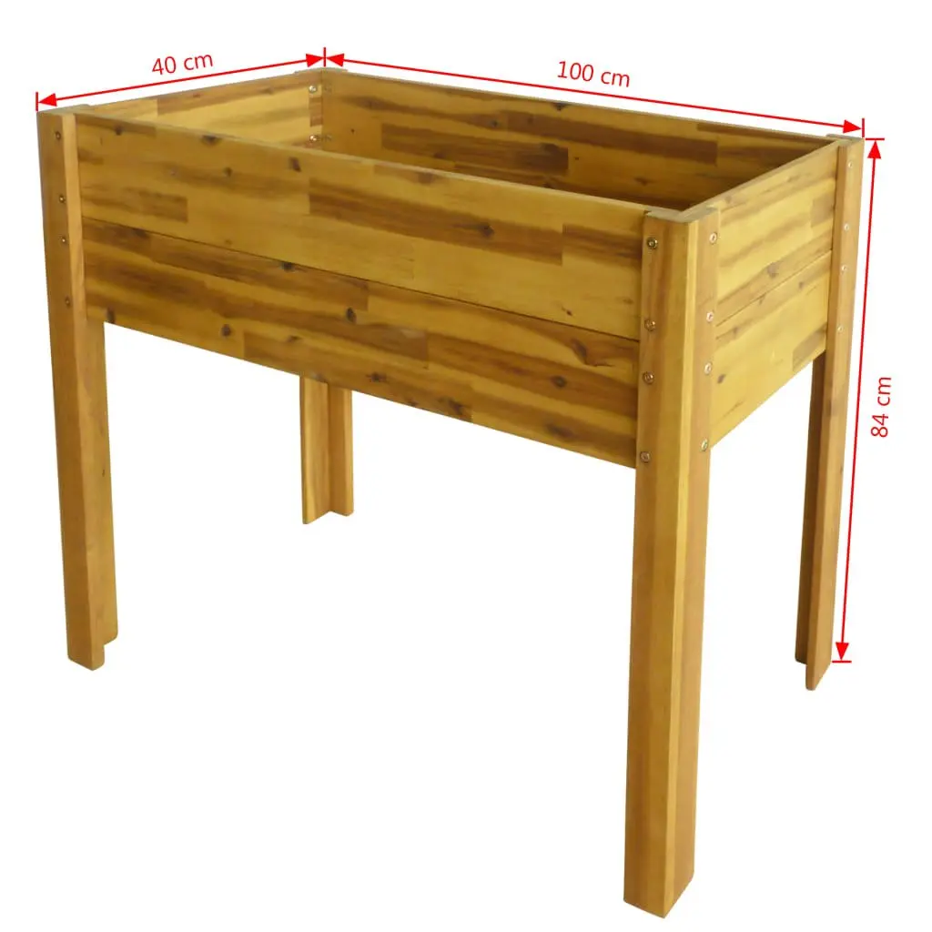 Solid Wood Raised Garden Bed for Flowers and Plants