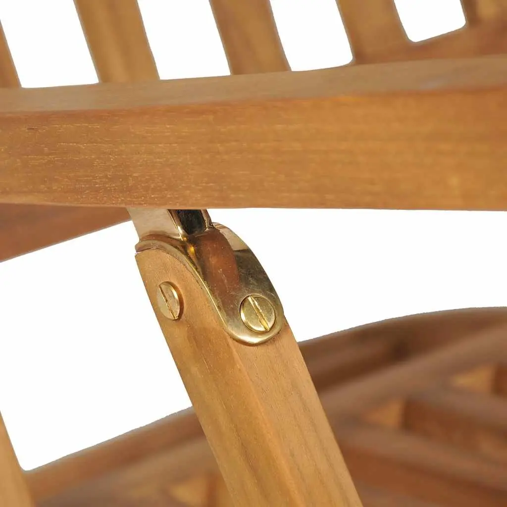 Wooden Deck Chair Teak Hardwood Brown with Detachable Footrest Reclining Backrest