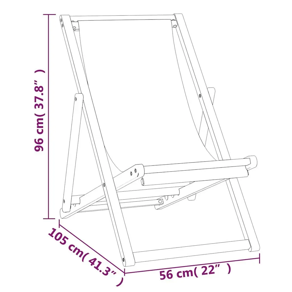 Cream Adjustable Backrest Folding Teak Deck Chair