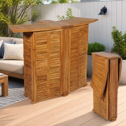Stylish Folding Bar Table for Outdoor Spaces with Storage
