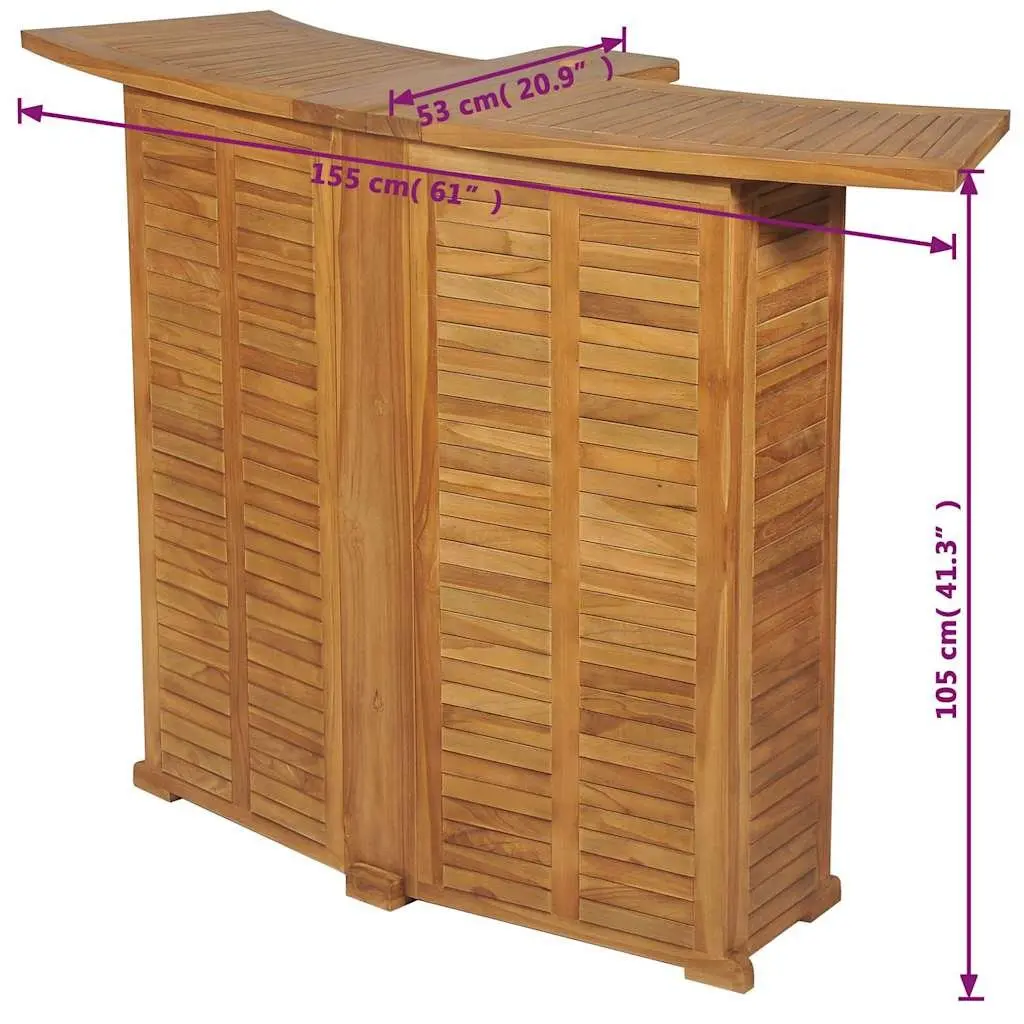 Folding Bar Table for Outdoor Spaces with Storage