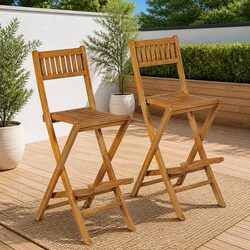 Stylish Folding Bar Stools Set of 2 for Outdoor Spaces