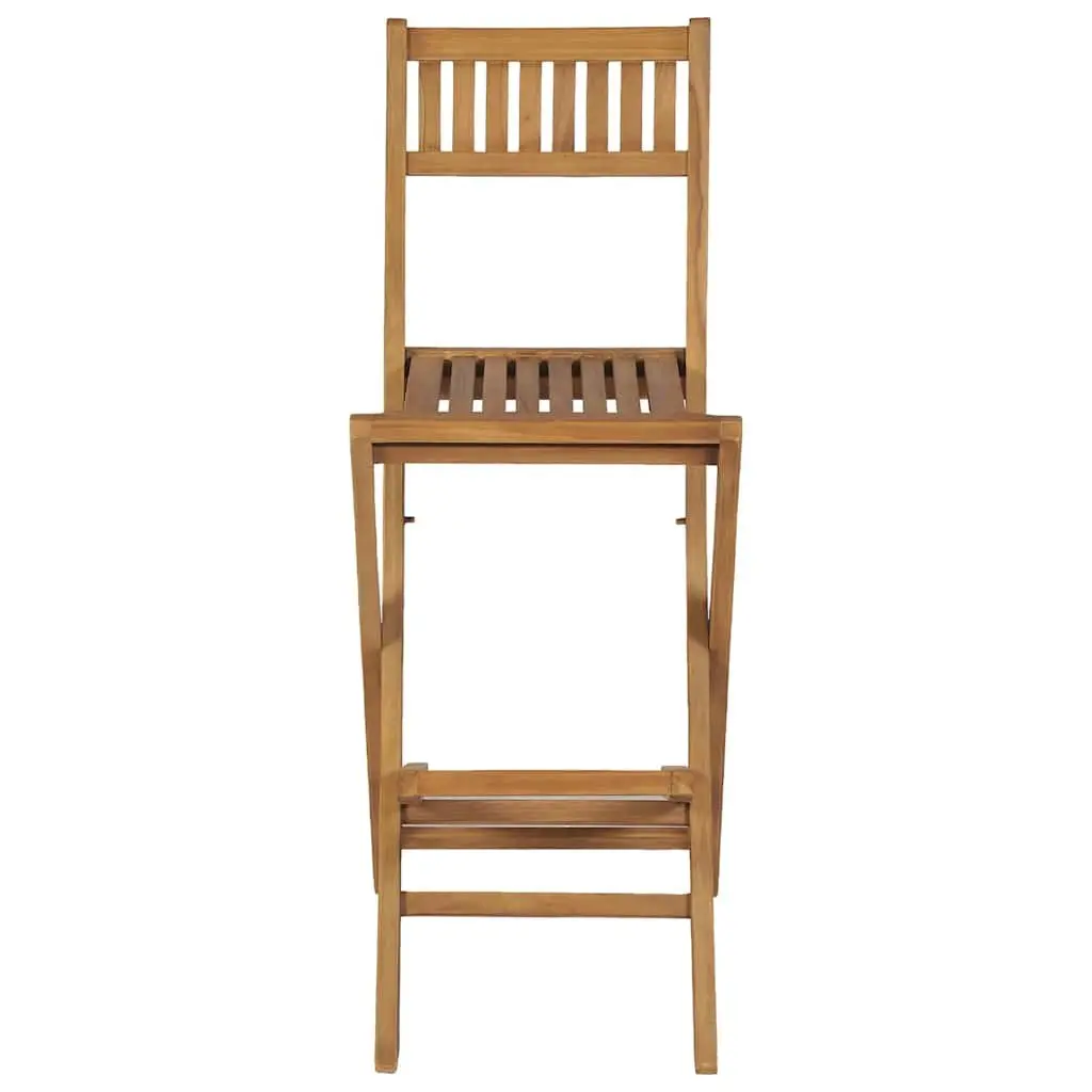 Outdoor Bar Stools Teak Wood Folding Brown Set of 2
