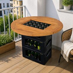 Beer Crate Tabletop Brown 70cm Portable Party Table Accessory Outdoor Camping
