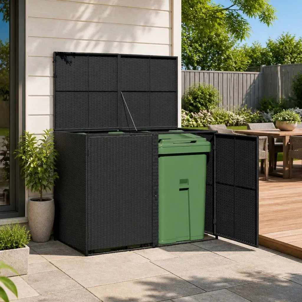 Double Wheelie Bin Shed for Garden Storage
