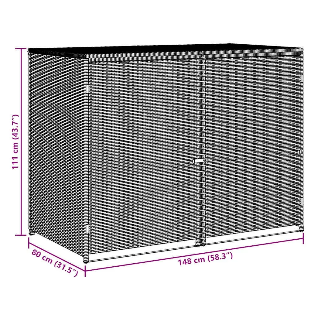 Double Wheelie Bin Shed for Garden Storage