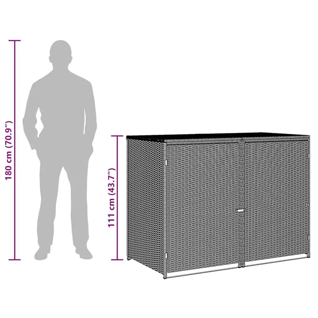 Double Wheelie Bin Shed for Garden Storage