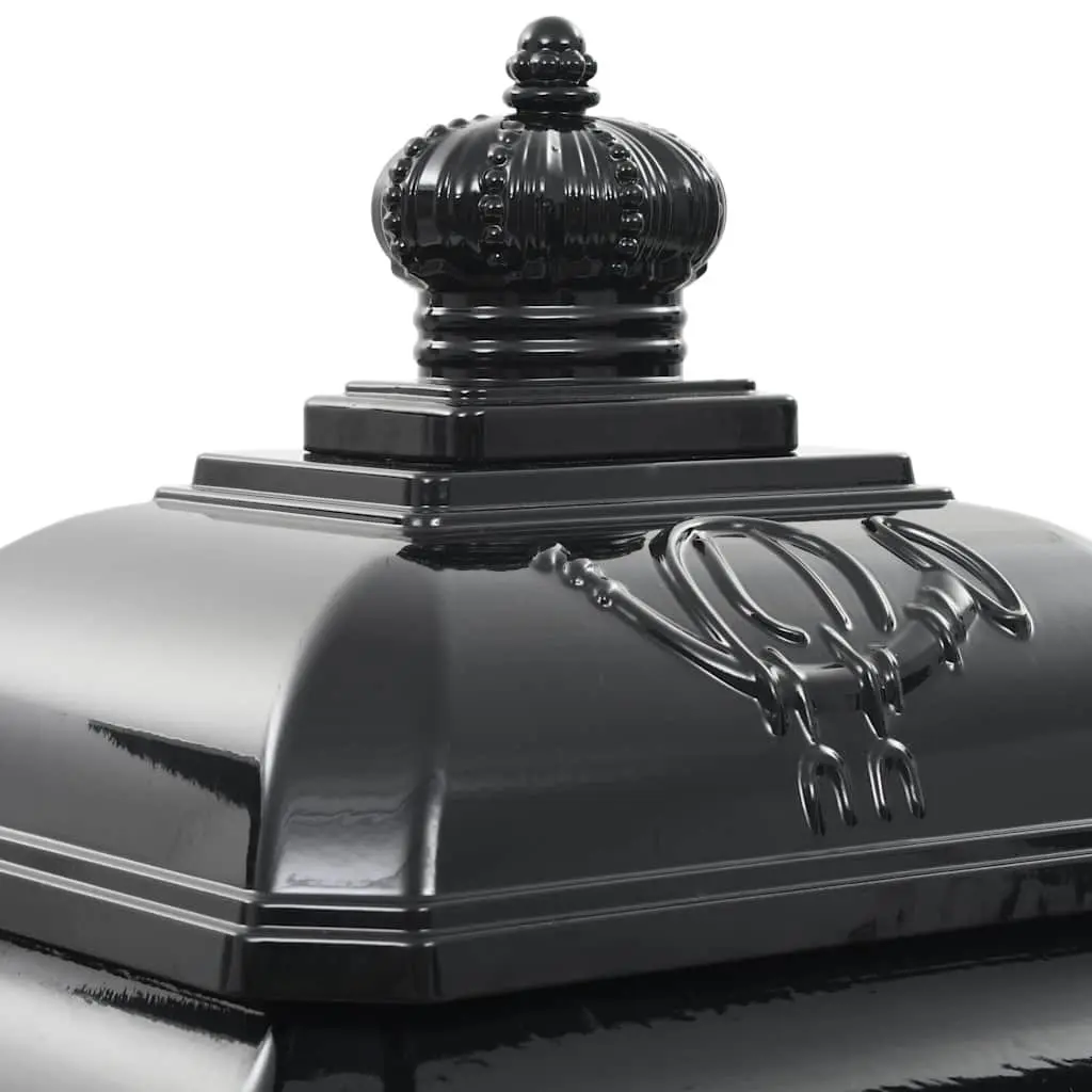 Pillar Letterbox Cast Aluminium Vintage Style Black Outdoor Decor