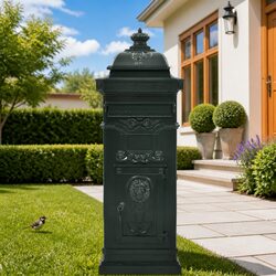 Antique Green Pillar Letterbox for Your Garden