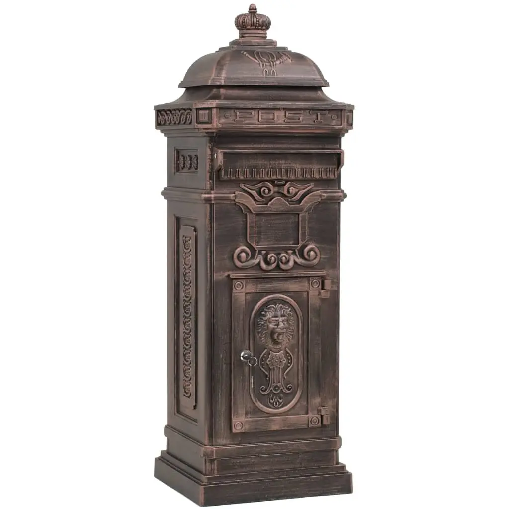 Antique-Style Pillar Letterbox for Outdoor Use