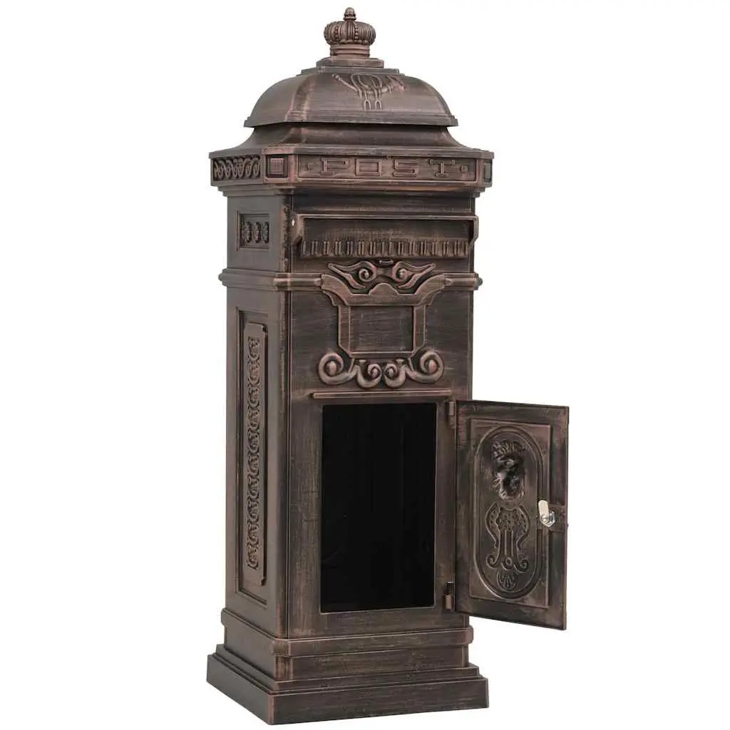 Antique-Style Pillar Letterbox for Outdoor Use