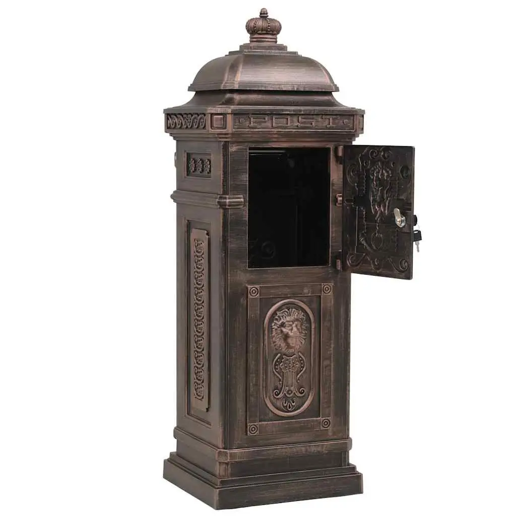 Antique-Style Pillar Letterbox for Outdoor Use