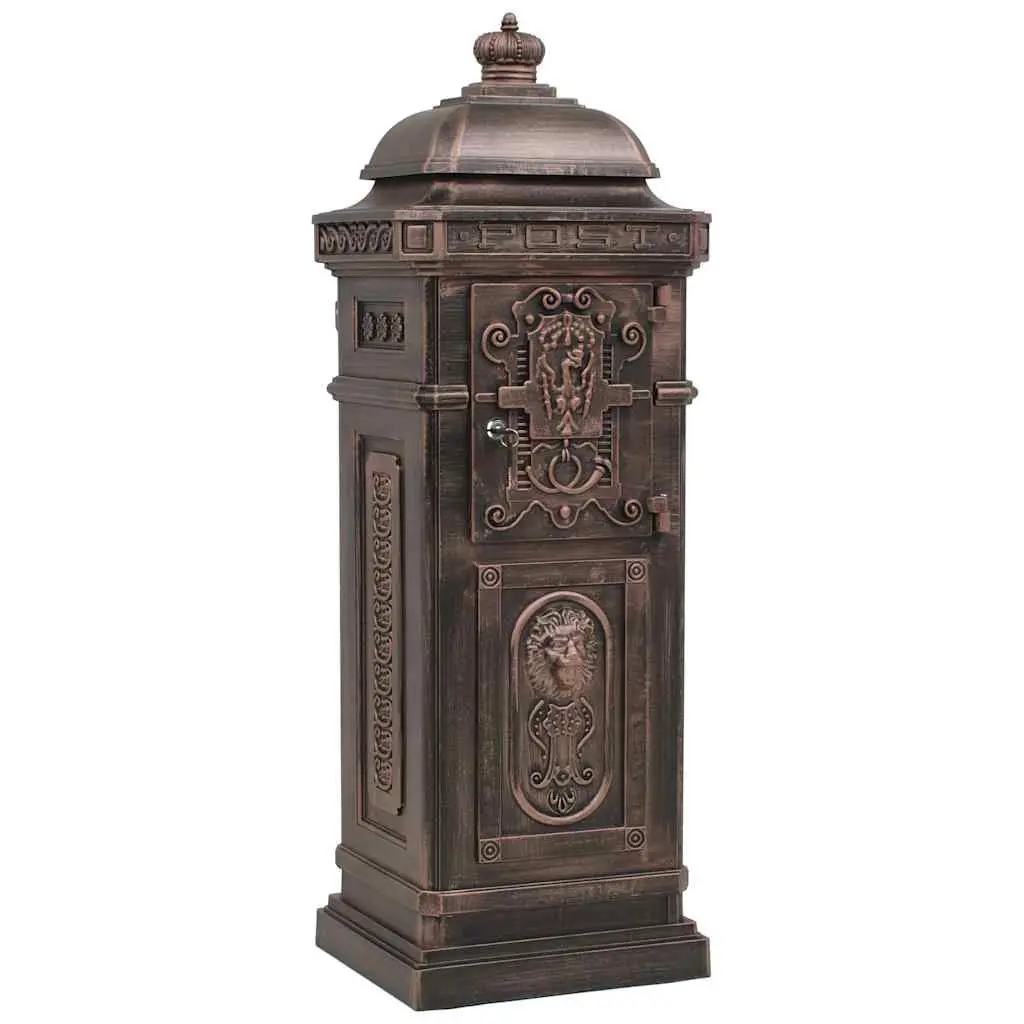 Antique-Style Pillar Letterbox for Outdoor Use