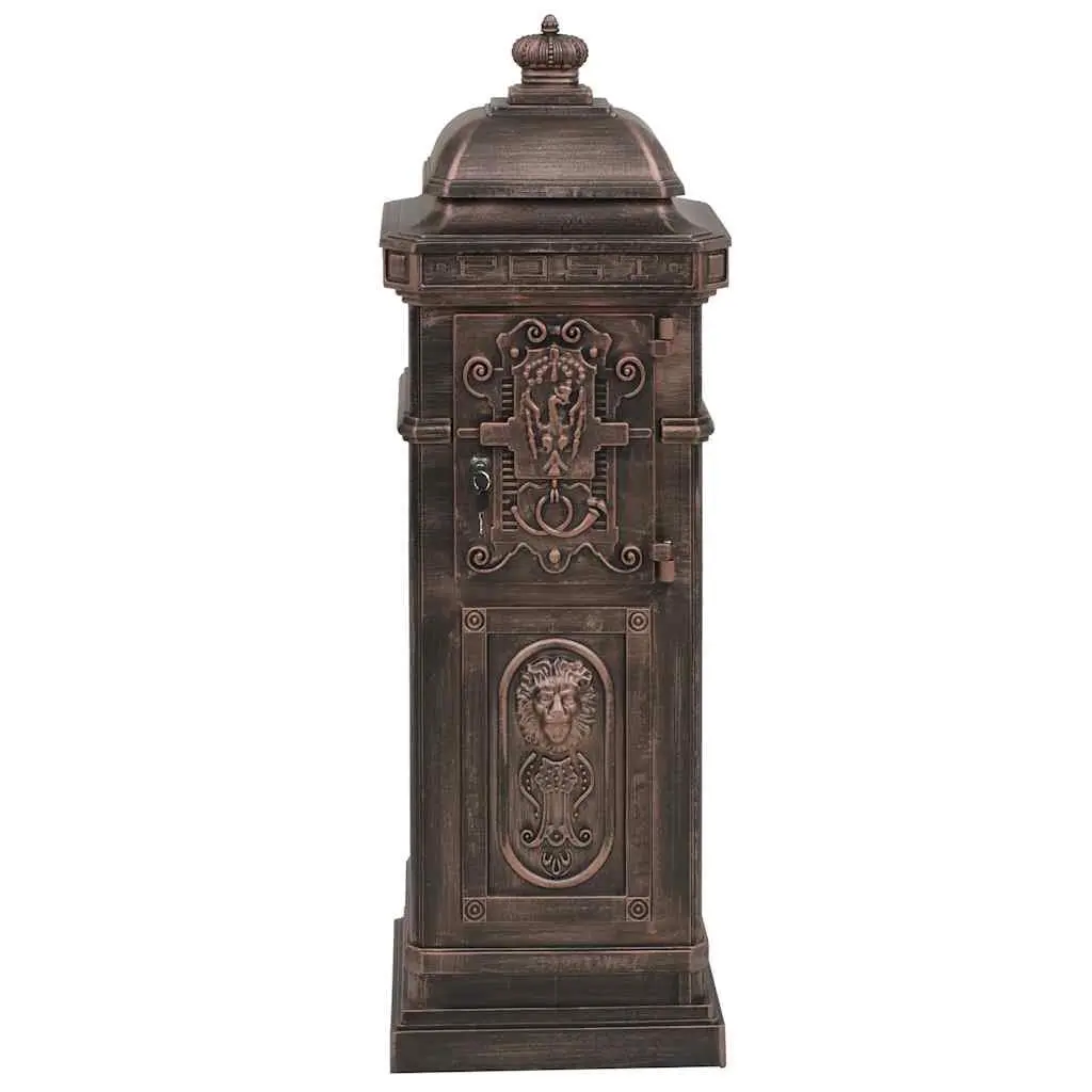 Antique-Style Pillar Letterbox for Outdoor Use