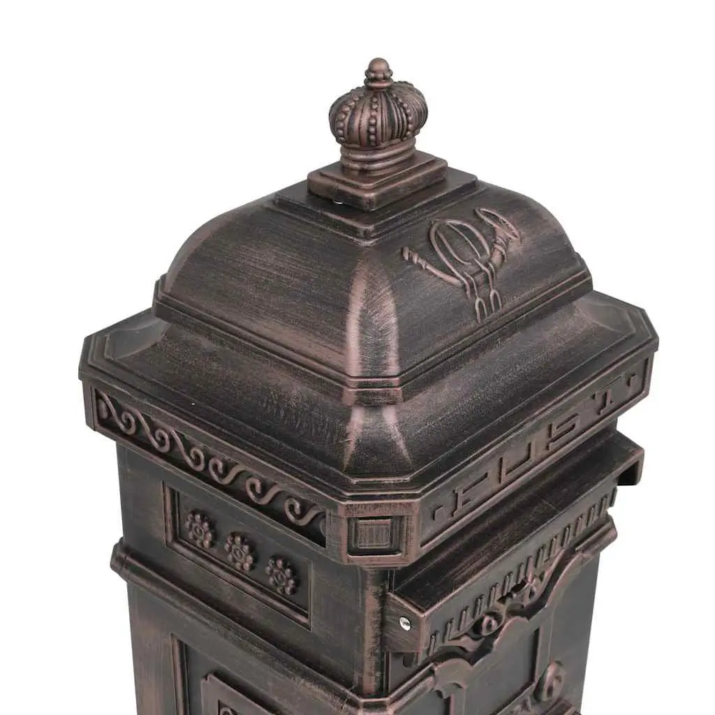 Antique-Style Pillar Letterbox for Outdoor Use