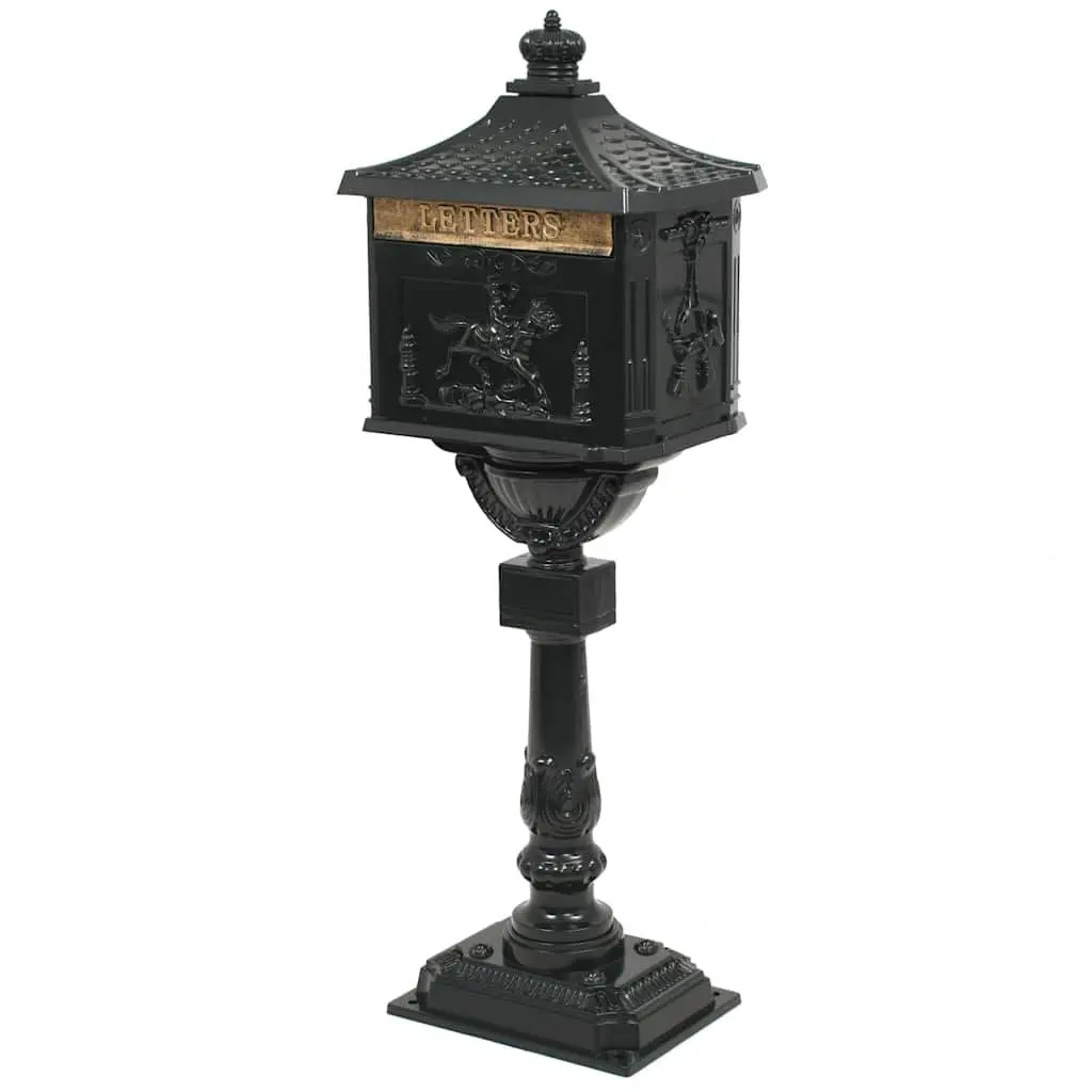 Vintage Style Green Pedestal Letterbox for Garden